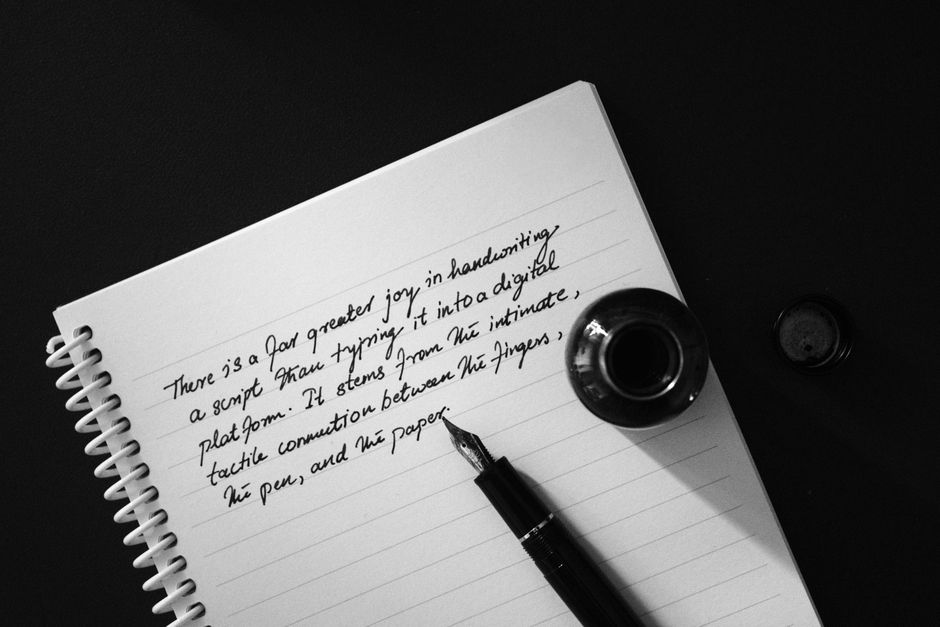 Fountain pen writing on quality paper
