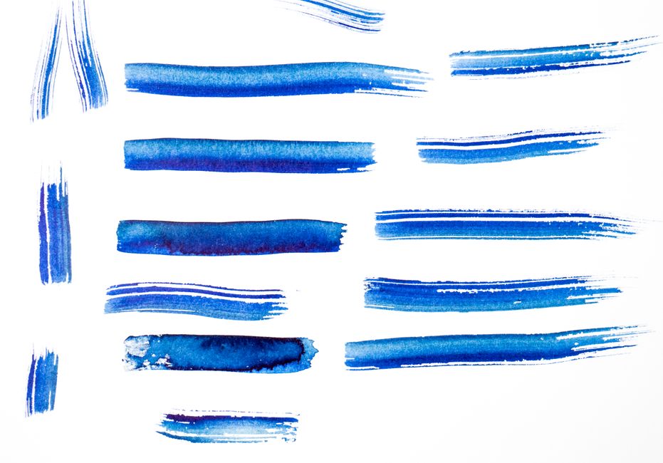 Paint brush strokes on canvas